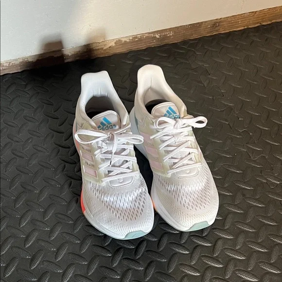 Adidas Women's White and Pastel Athletic Shoes - Picture 5 of 6